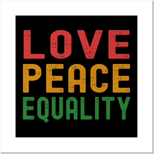 Love Peace Equality Posters and Art